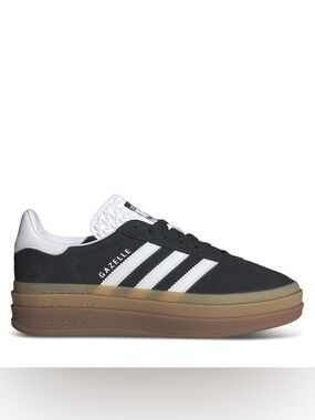 WOMEN'S GAZELLE BOLD PLATFORM SNEAKERS IN BLACK/WHITE  6.5